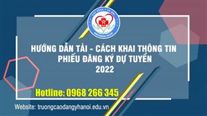 Hướng dẫn tải và điền thông tin Phiếu đăng ký dự tuyển 2024 – Trường Cao đẳng Y Hà Nội