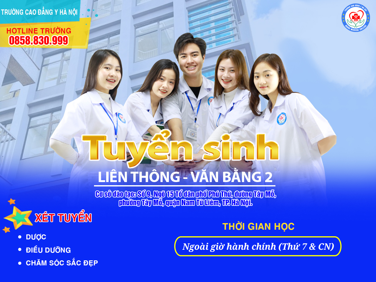 TRƯỜNG CAO ĐẲNG Y HÀ NỘI THÔNG BÁO TUYỂN SINH LIÊN THÔNG, VĂN BẰNG 2 NĂM 2023