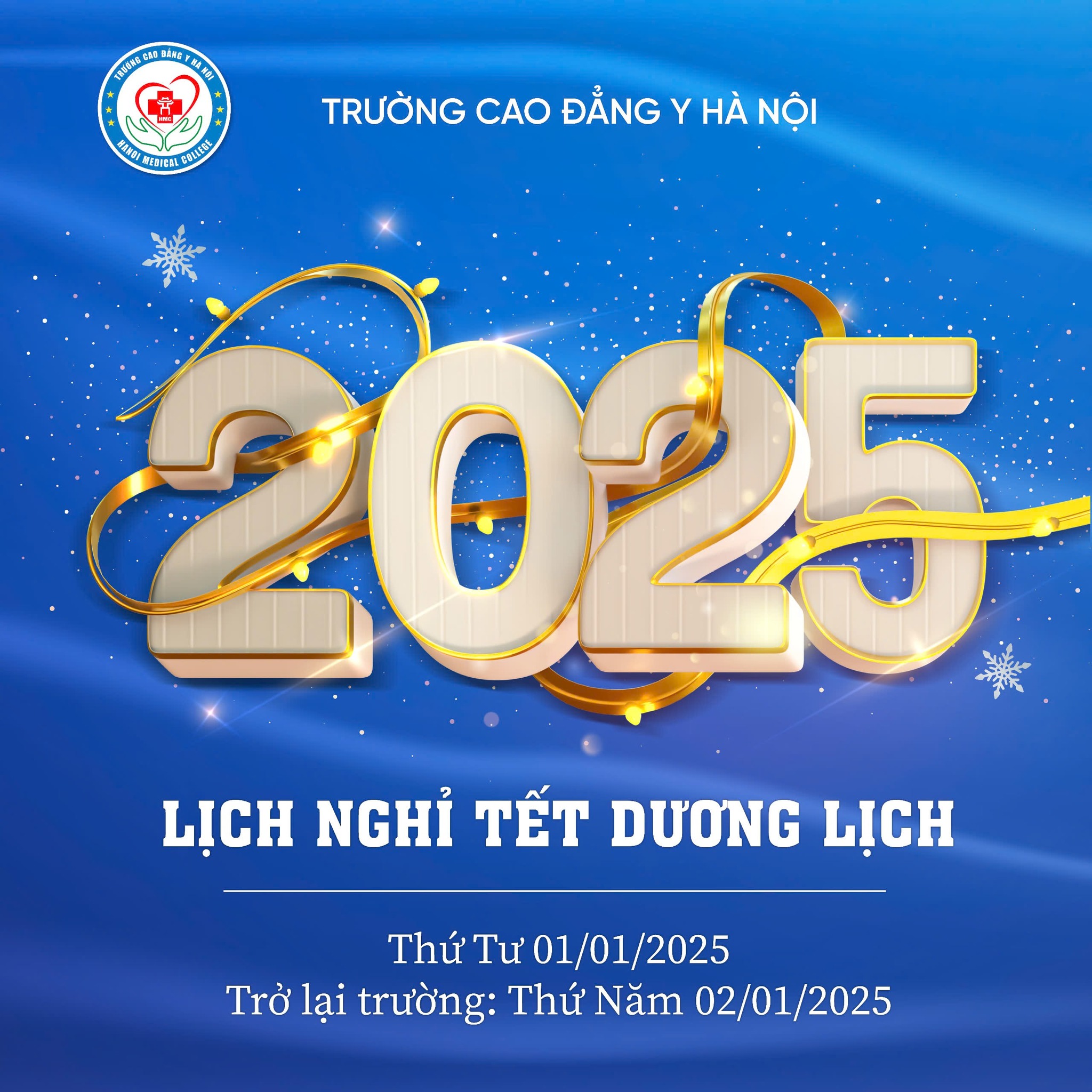 THÔNG BÁO LỊCH NGHỈ TẾT DƯƠNG LỊCH 2025