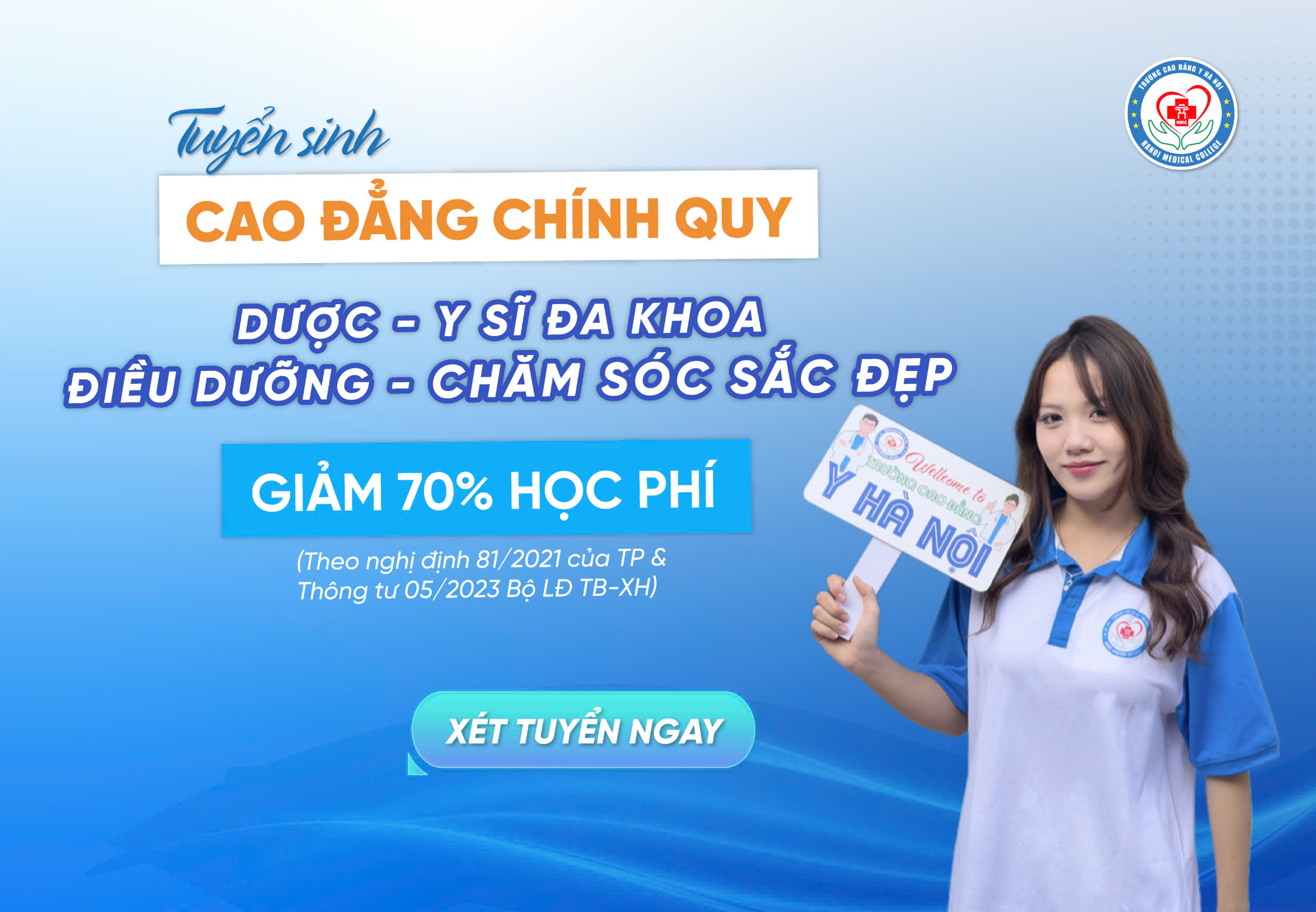 TUYỂN SINH CAO ĐẲNG CHÍNH QUY 2025 NGÀNH DƯỢC - ĐIỀU DƯỠNG - Y SĨ ĐA KHOA - CHĂM SÓC SẮC ĐẸP