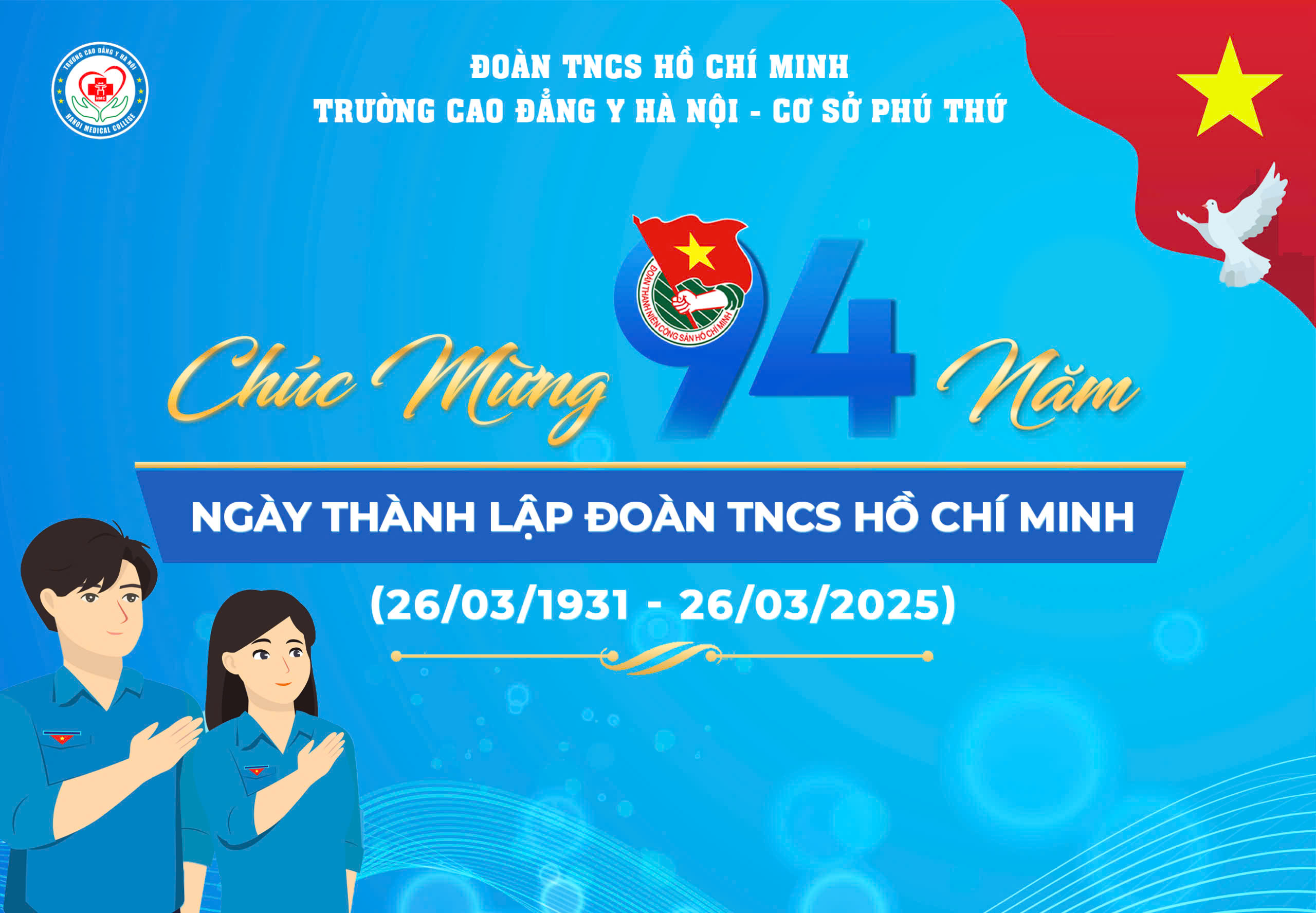 CHÀO MỪNG 94 NĂM THÀNH LẬP ĐOÀN TNCS HỒ CHÍ MINH (26/03/1931 – 26/03/2025)